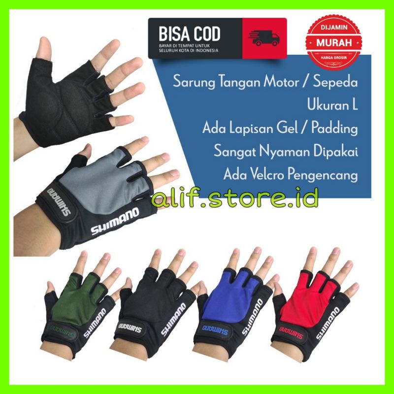 SARUNG TANGAN MOTOR GLOVES SEPEDA HALF FINGER PRIA DAILY BERKENDARA