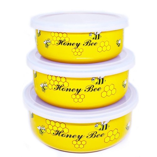 FM - Maspion Mangkuk Mixing Bowl HONEY BEE Set 12/16 CM isi 3pcs + Tutup /mangkuk makan