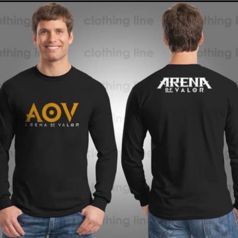 Kaos pria/lengan panjang/kaos gaming/aov/mobile legend/ff/pubg/sablon satuan/kaos tangan panjang/