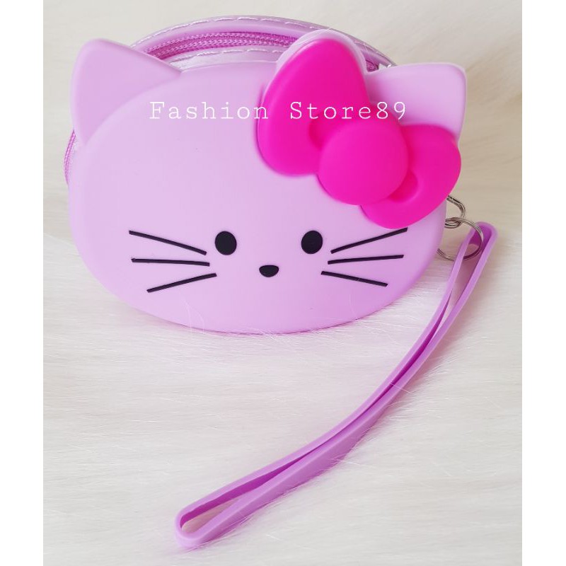 ready dompet koin kitty dompet silicon kitty tas kecil tempat koin receh dompet bahan silicon