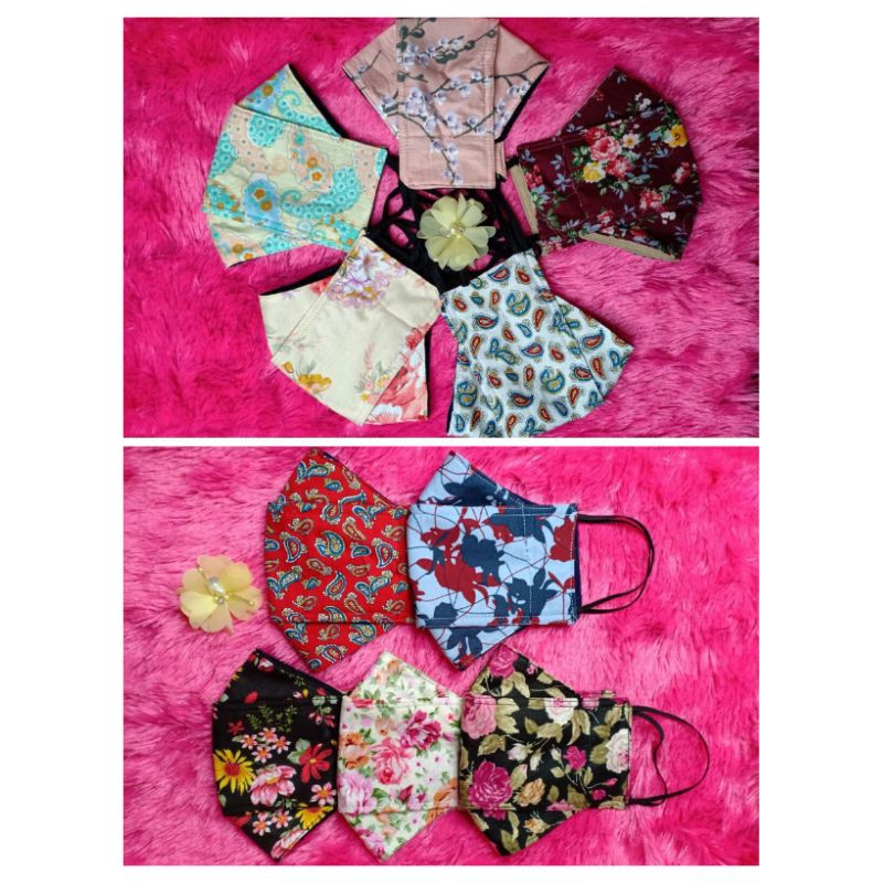 Masker Katun 3D Aneka Motif Cantik
