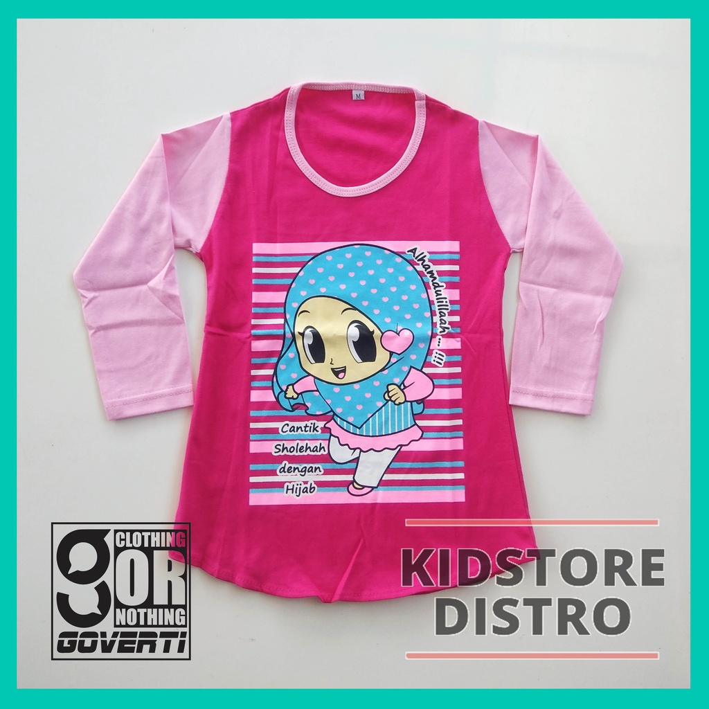 Baju Anak Islami / Kaos Anak Perempuan Lengan Panjang / Kaos Anak Muslimah