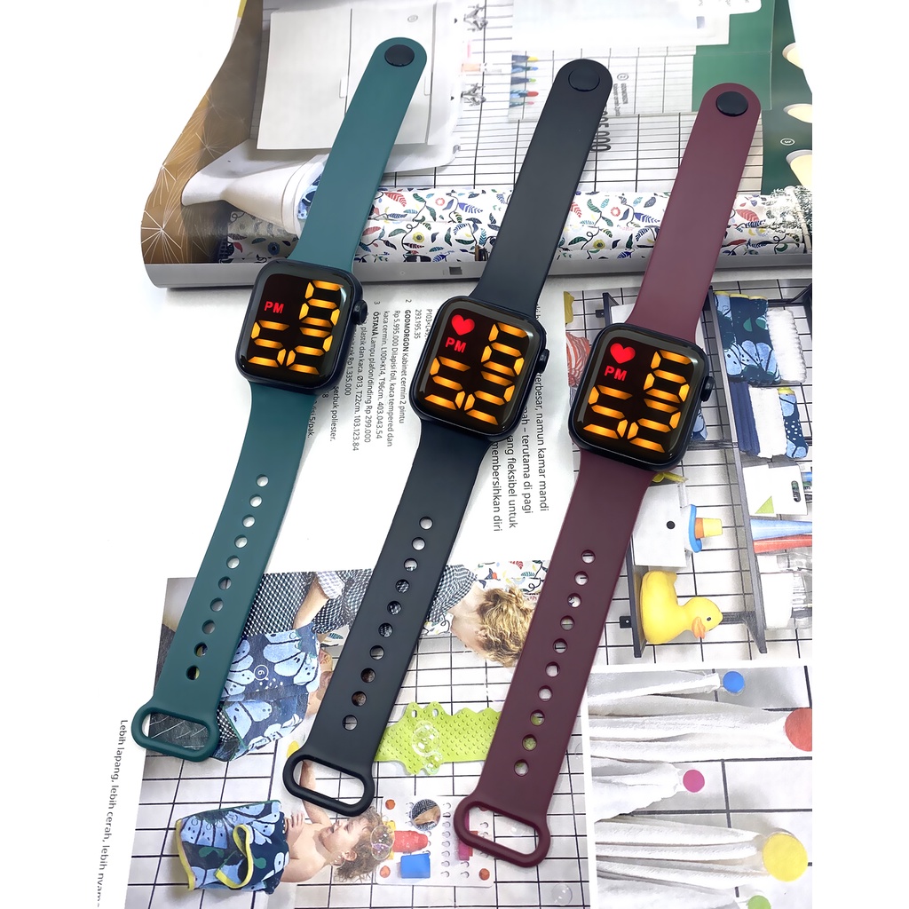 Y1-Jam Tangan Elektronik Fashion Rubber LED Digital Anti Air Termurah Import UNISEX