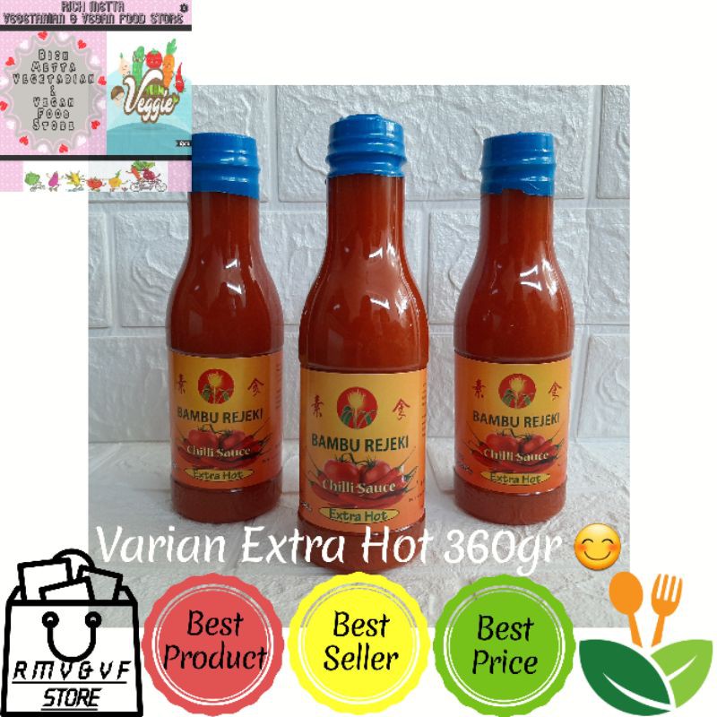 

Bambu Rejeki Chilli Sauce [ Extra Hot ] 360g Vegetarian Vegan Saus Saos Sambal Sambel