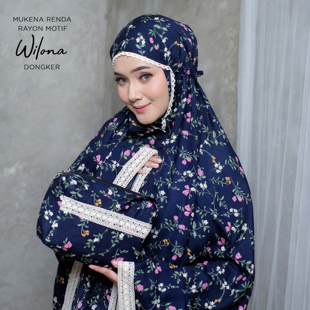 MUKENA BALI TASIK - MUKENA RENDA RAYON DEWASA MOTIF WILONA