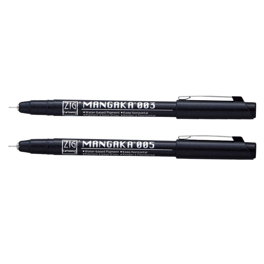 

Kuretake Zig Cartoonist Mangaka Outline Pen Varian 003 dan 005 Black
