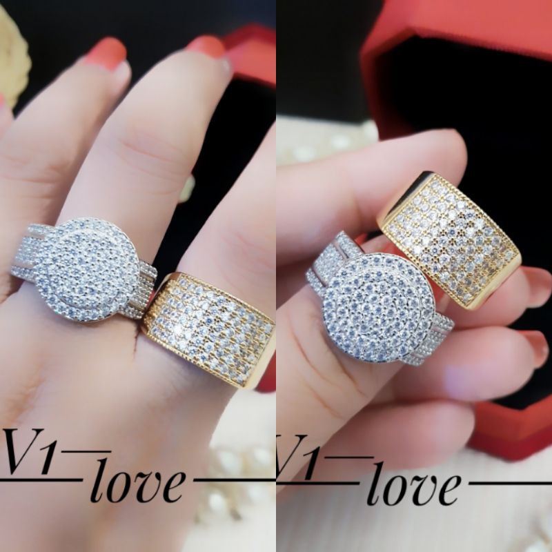 Xuping Perhiasan Cincin Silver dan Gold Terlaris Y1452