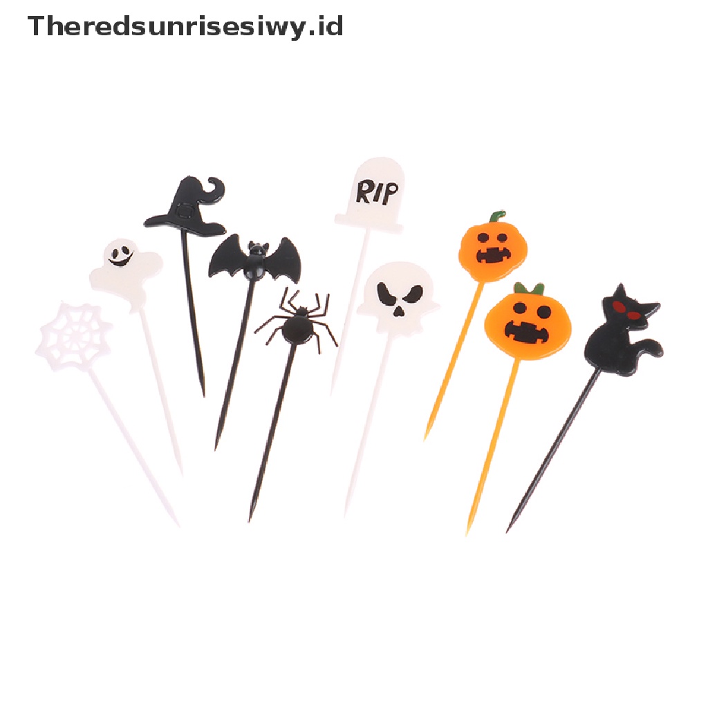 # Alat Pemotong Buah # 10pcs / set Tusuk Gigi Cupcake Bahan Plastik Untuk Dekorasi Halloween