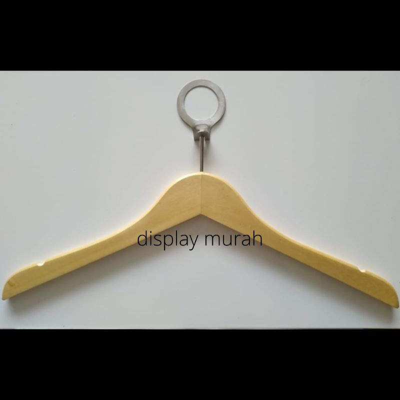 Hanger Kayu Hotel Palang Hanger Kayu Hotel Anti Theft Hanger Kayu Natural - BH