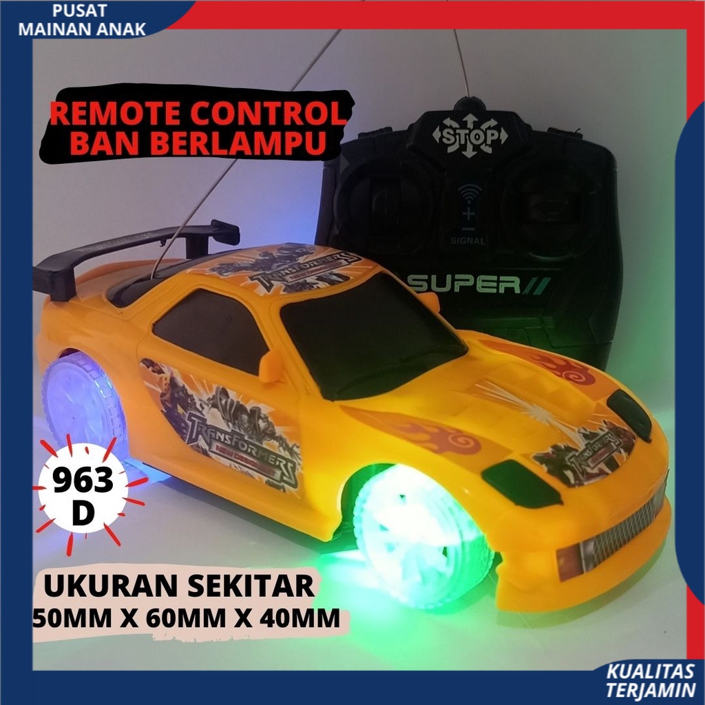 Mainan Mobil Remote Kontrol Sedan Ban Berlampu 3D Aman Digunakan Import Rc CAR Sport Racing Berlampu