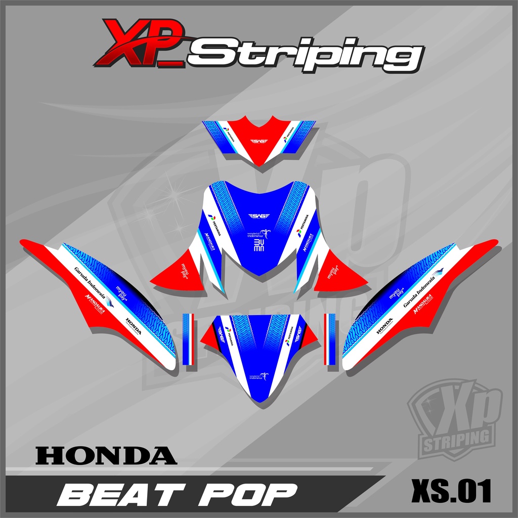 Decal Full Body Beat Pop Motif Mandalika - Sticker Decal Honda Beat Pop Motif Mandalika.XP.01
