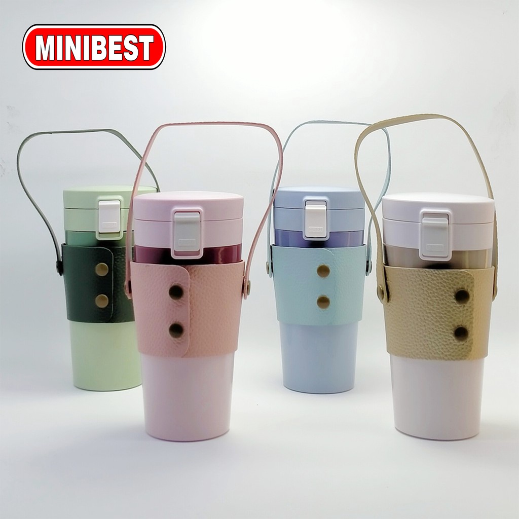 Botol Minum Korea Tumbler Termos Kopi Teh Portable Gelas Kaca Anti Tumpah 360ml