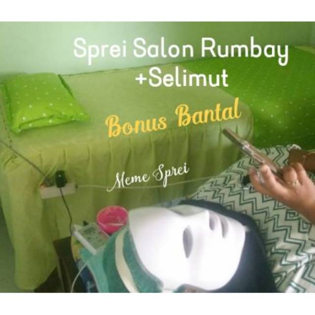 Sprei Salon RUMBAY+Selimut. Bonus BANTAL. Salon Eyelash, Facial, Klinik Kecantikan