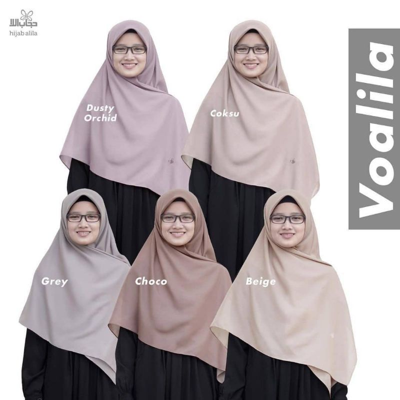 Khimar Voal Alila segiempat warna pastel