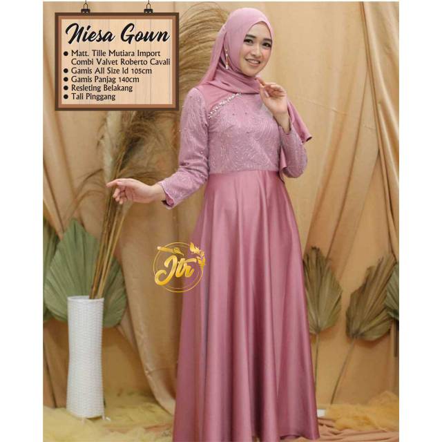 NIESA GOWN ,GAMIS BROKAT,GAUN PESTA