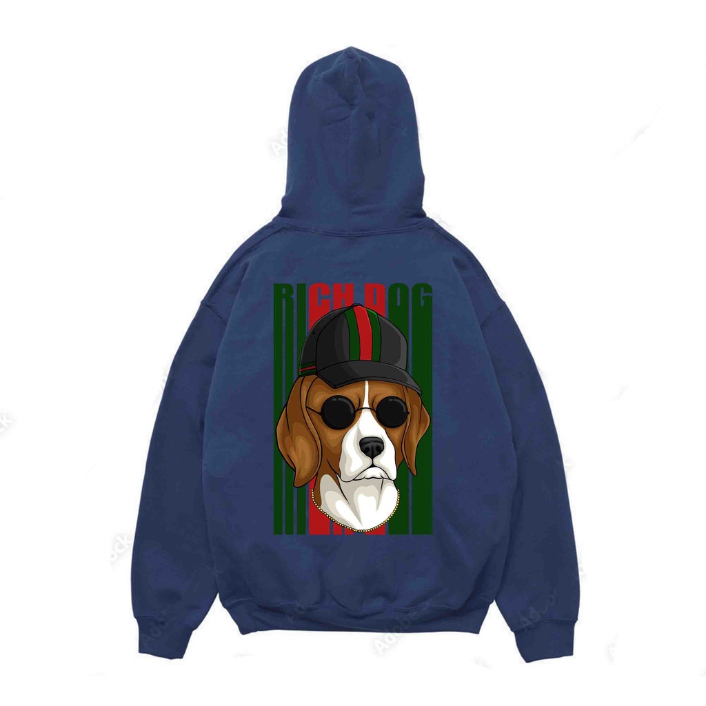 Hoodie Pria Rich Dog Sweater Pria Fleece Size M - XXL