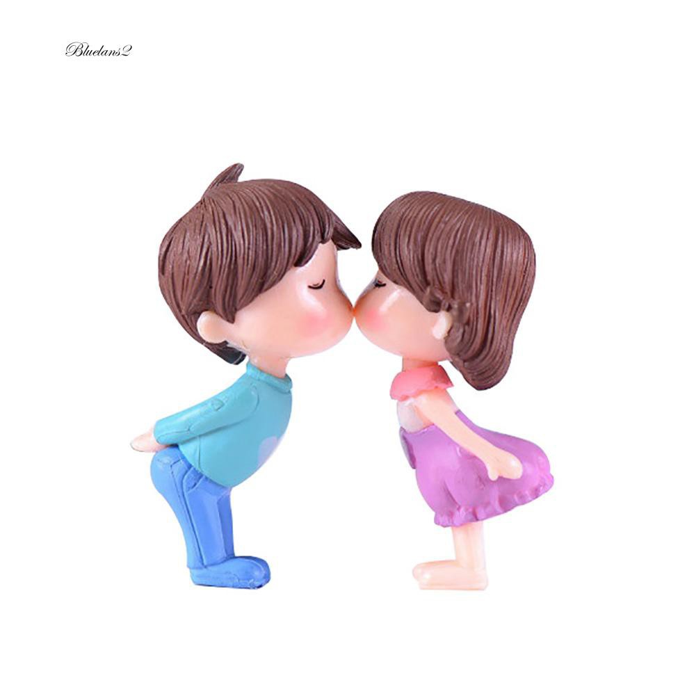 pajangan karakter cewek cowok pasangan Action Figure Mini Model Kiss Weddi -#SHU-1997860123