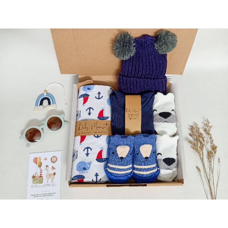 hampers bayi premium anak laki-laki perempuan kado hadiah melahirkan bayi murah set hampers gift set baby gift selimut bayi bedong bayi by baby moonset