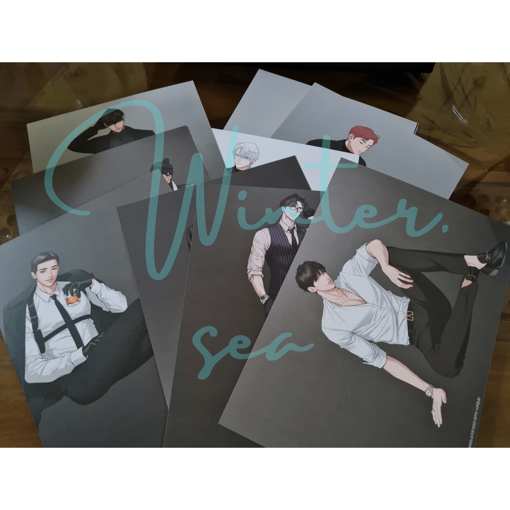 PELUNASAN OFFICIAL LEZHIN POSTCARD ILLUSTRATION CARD 2022 WITH SIGNATURE inseo sehyuk san geumson ta