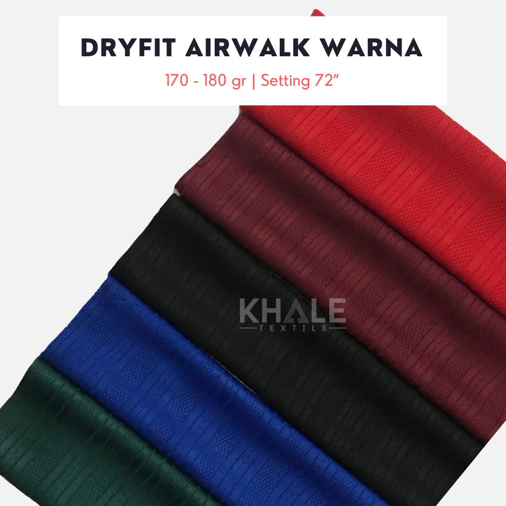 Bahan Kain Drifit Airwalk Warna Premium Jersey Dryfit Polyester
