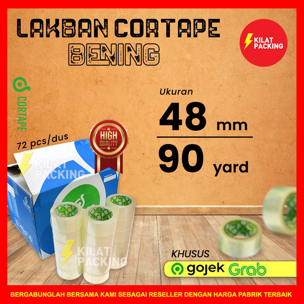 

gk Lakban Cortape Bening 48 mm x 90 Yard 1 Dus-GRAB/GOJEK