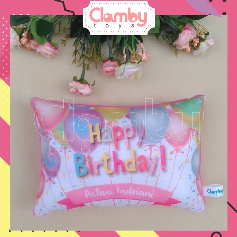 Bantal Print Nama | Kado Birthday | Souvenir Bantal Ulang Tahun