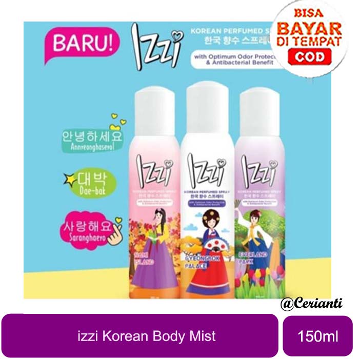 IZZI KOREAN BODY MIST 150ML | PARFUM BADAN | PERFUME | NAMI ISLAND | KOREAN EVERLAND | GYEONGBOK PALACE