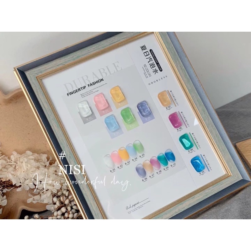 NISI NAIL GEL POLISH SET TRANSLUCENT COLOR WATER JELLY UNICORN WEDDING & PURPLE KISS COLLECTION KUTE