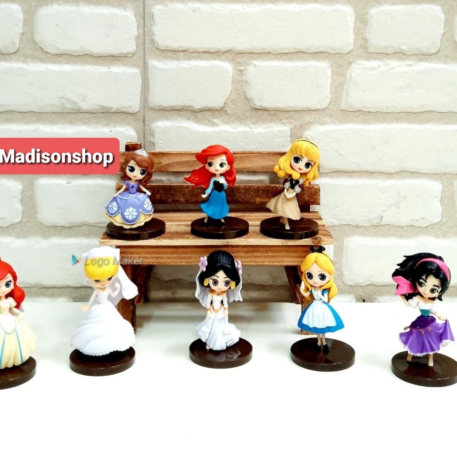 Disney Princess Q Posket Figure Set Koleksi Cake Topper Murah Kado