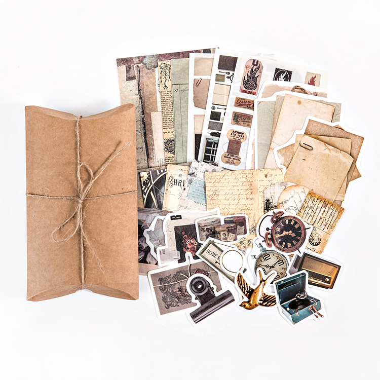 30 Pcs / Set Bahan Tekstil Desain Kupu-Kupu Bulan Gaya Vintage 6 Desain Untuk Dekorasi Album Jurnal Scrapbook-4