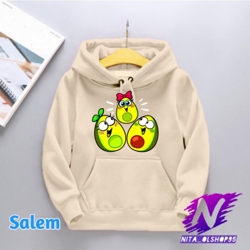 hoodie avocado animasi Hoodie anak lucu animasi kartun