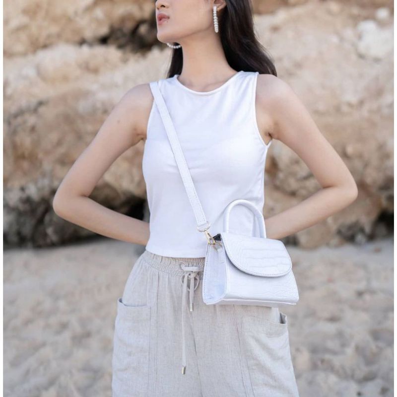 INTAN Clutch Shoulder Bag Handle Bag Wanita Tas Crossbody Wanita Sling Bag Wanita Korea Tas Elegan Wanita Tas Simple Wanita Tas Double Rantai Wanita Tas Make Up Wanita Tas Handphone Wanita Tas Hp Wanita Tas Slempang Wanita Fashion wanita