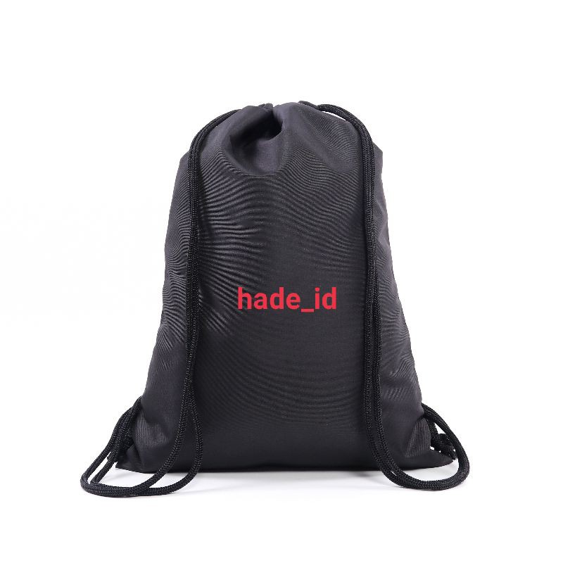 TAS SERUT - GYMSACK POLOS WATERPROOF ANTI AIR - HITAM