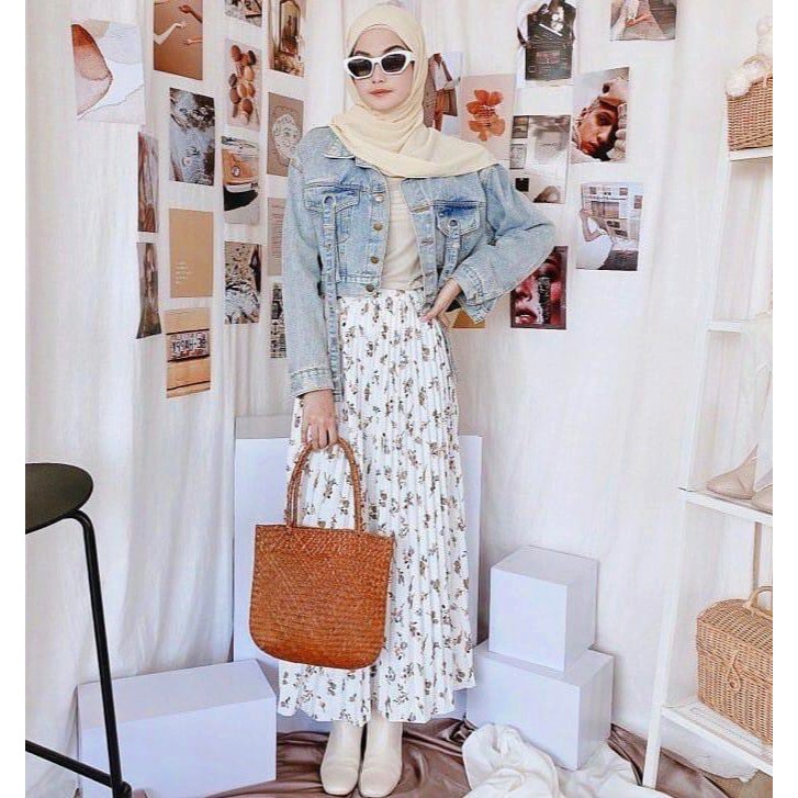 DAISY ROK PLISKET BUNGA PREMIUM / LILY DAILY ROK PANJANG MUSLIM / ROK MAYUNG