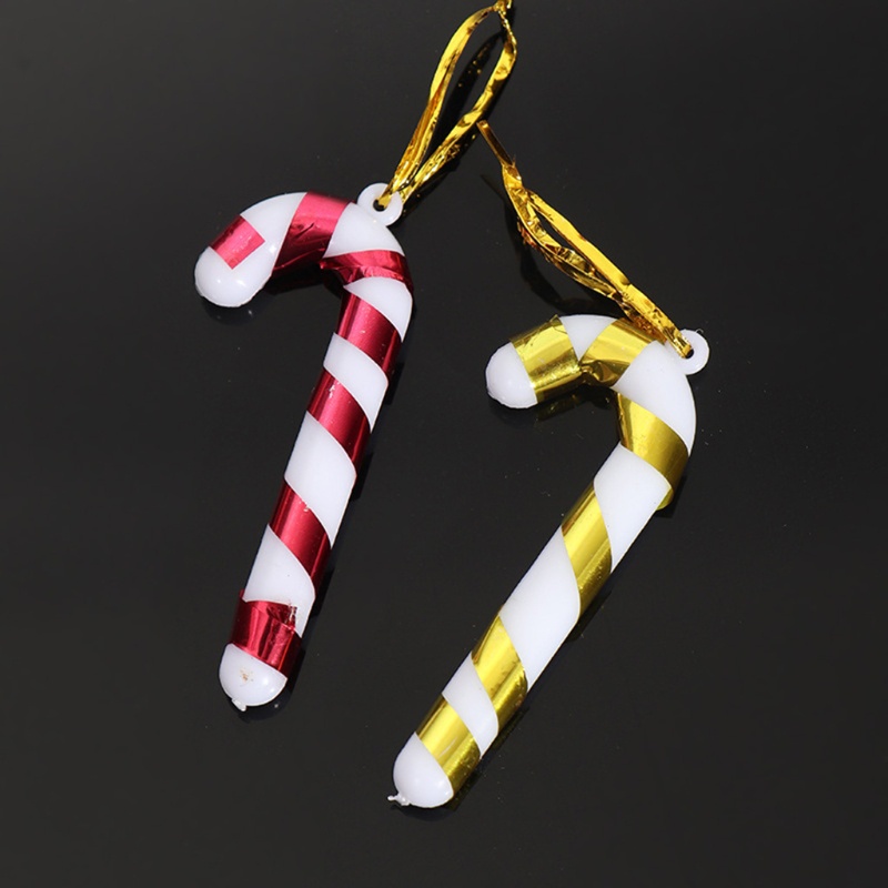 6pcs Liontin Permen Tongkat Kecil Bahan Plastik Untuk Dekorasi Pohon Natal