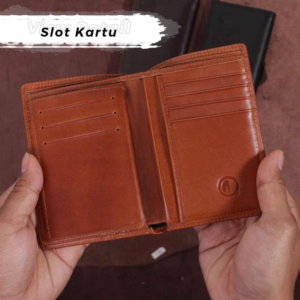 Dompet Kulit Pria Dompet Kartu Pria Lipat Kulit Sapi Asli Kualitas Premium Original 16 Slot D003Q GARANSI ORIGINAL