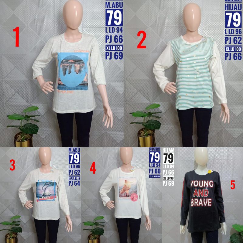 KAOS T ZONE WANITA LENGAN PANJANG ORIGINAL