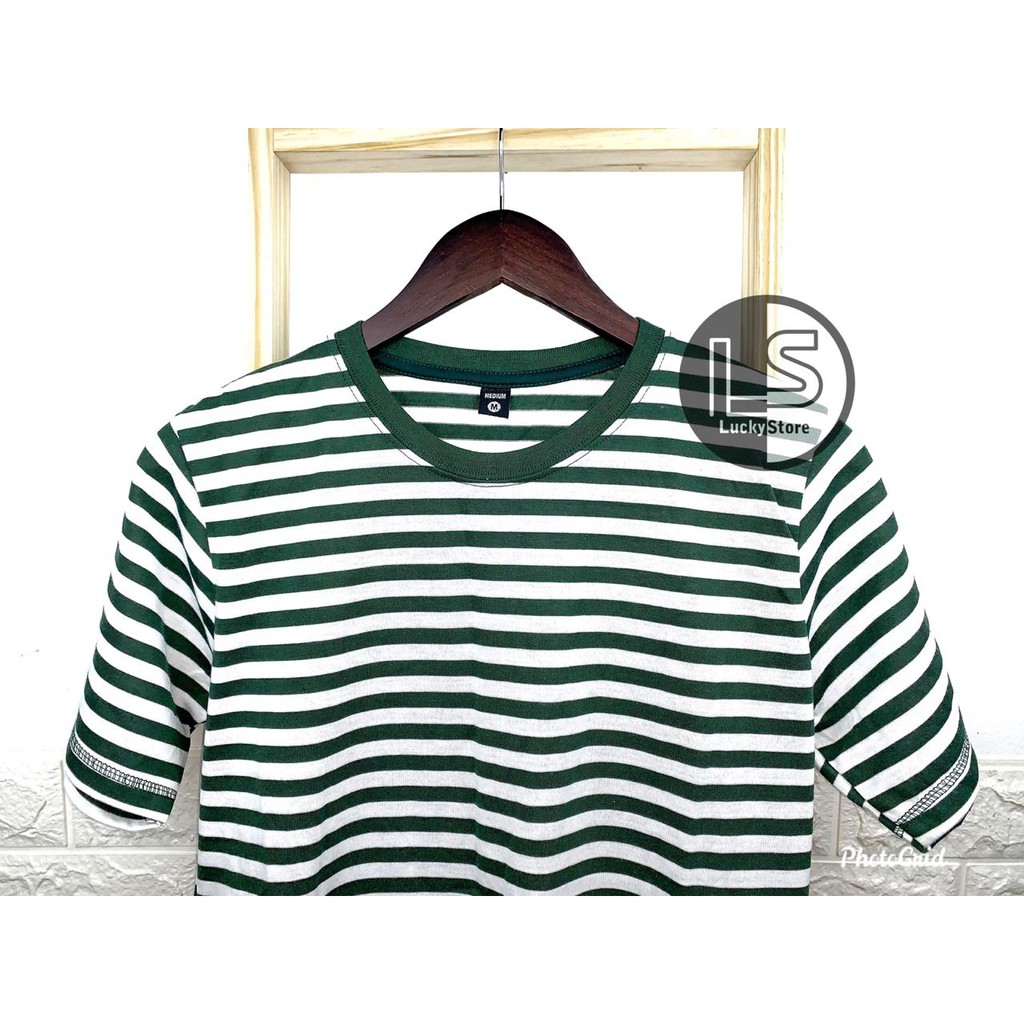  Kaos  Stripe HIJAU  PUTIH  KECIL Shopee Indonesia