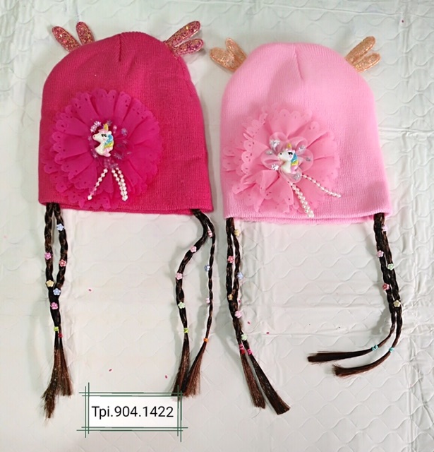 Topi kupluk anak rambut palsu 6-24 bulan cantik lucu