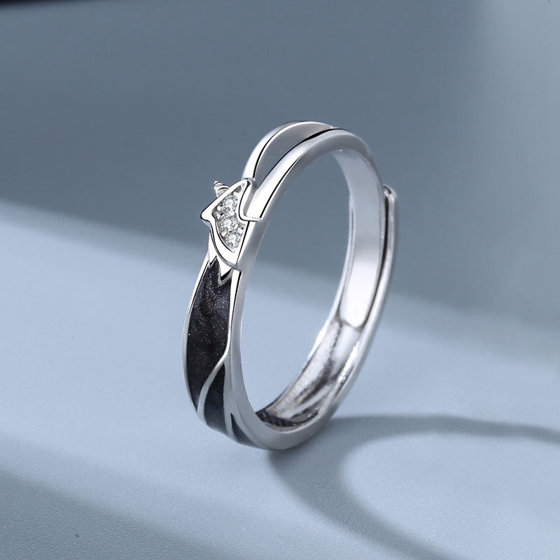 Fancyqube Sepasang Cincin S925 Silver Dapat Disesuaikan Desain Unicorn Untuk Pria Dan Wanita
