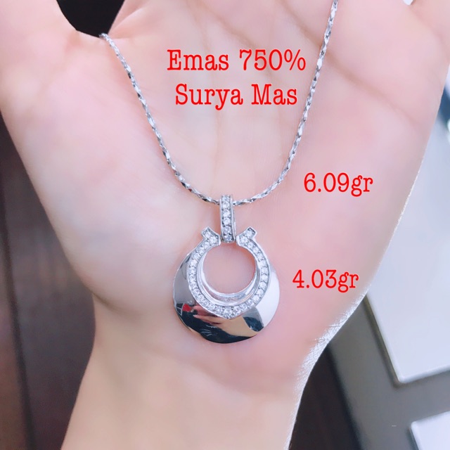 Kalung dan liontin emas 750%