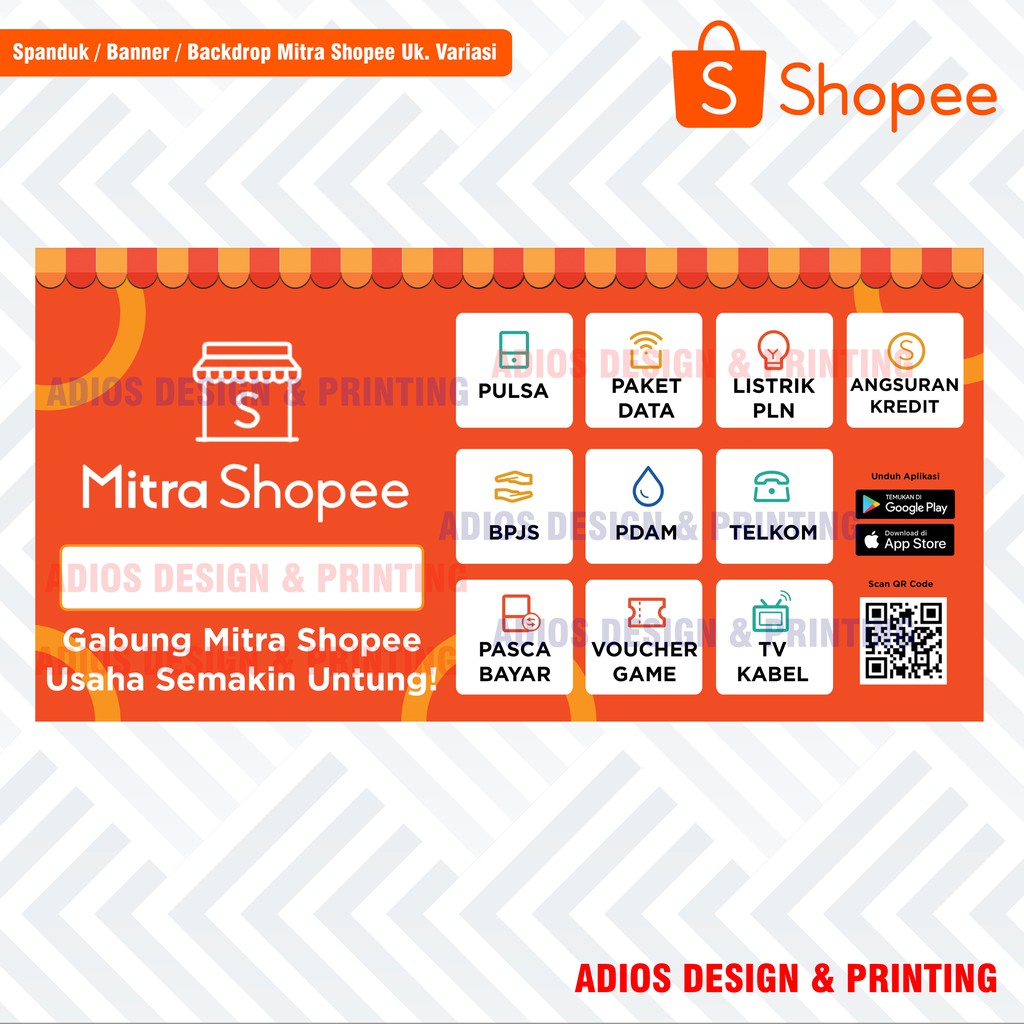 Jual Spanduk Banner Mitra Shopee Uk Variasi Indonesiashopee Indonesia 8307