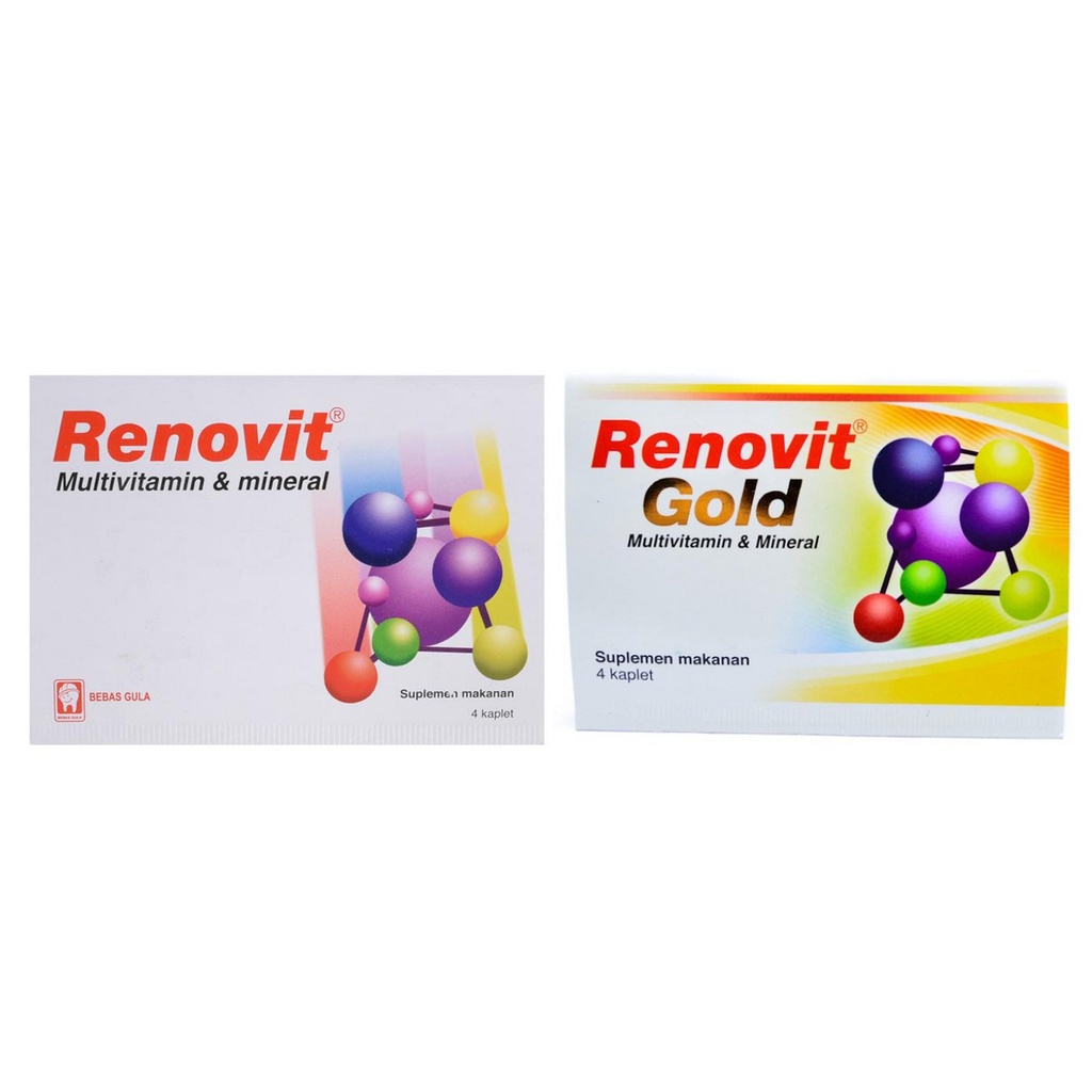 RENOVIT Strip Dan Renovit Gold Strip - Multivitamin Dewasa Dan Lansia 4 Tablet