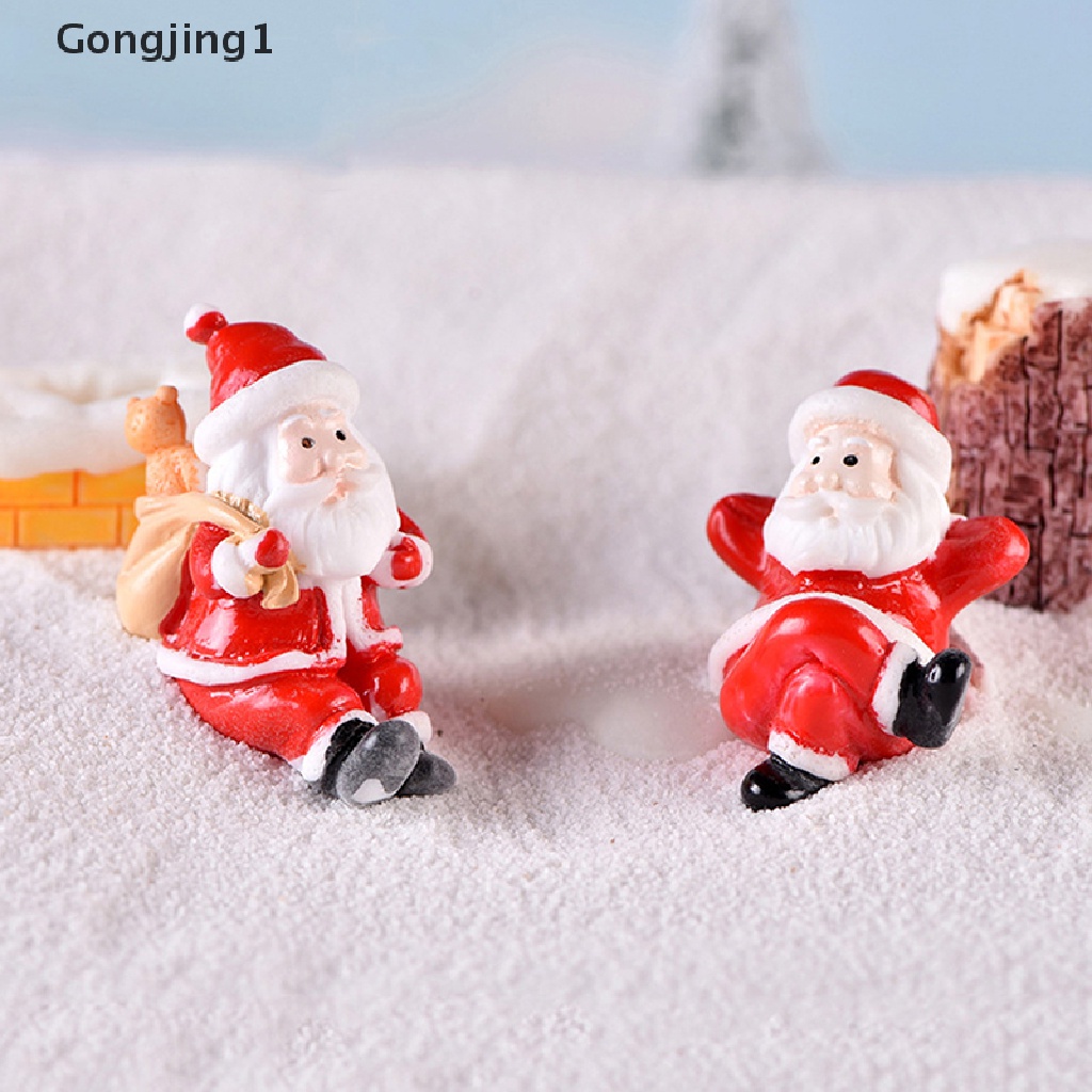 Gongjing1 Miniatur Santa Claus / Snowman / Pohon Natal DIY Untuk Dekorasi Taman