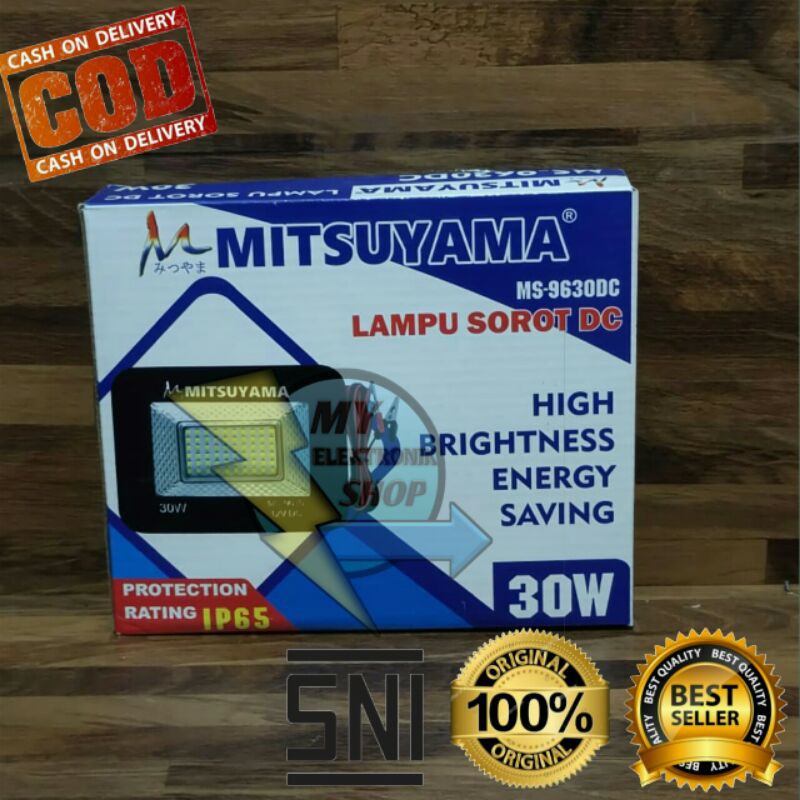 Lampu Sorot tembak 30W MITSUYAMA Lampu sorot Aki LED12v DC SMD Floodled IP65 TIPIS MS-9630DC