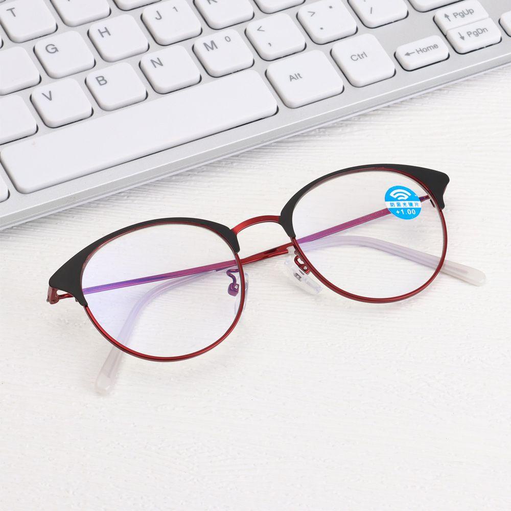 ❈Rowan ROWAN ROWAN❈ Kacamata Baca Anti UV Blue Rays Portable + 1.0 ~ + 4.0 Frame Metal Untuk Pria / Wanita