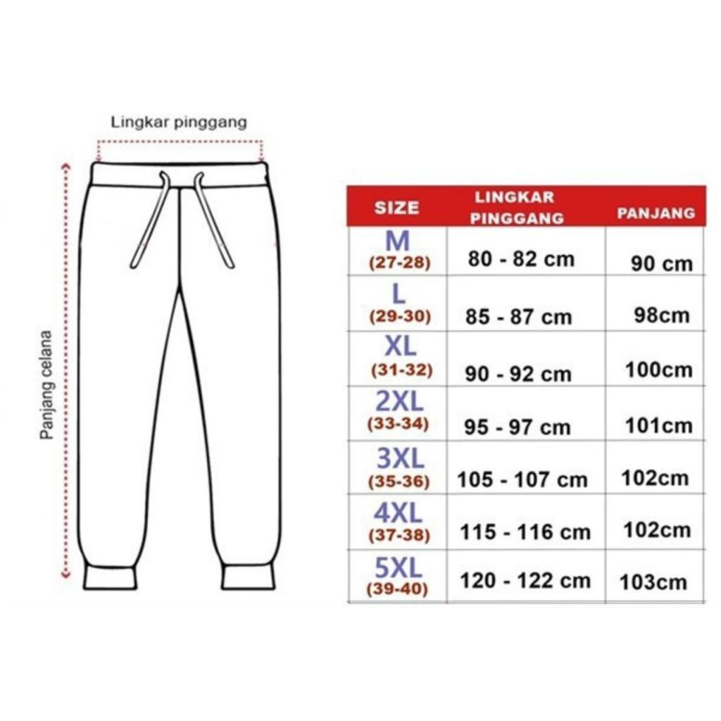 Celana Jogger Zipper Saku Sleting Jumbo Bigsize M L XL XXL XXXL XXXXL XXXXXL