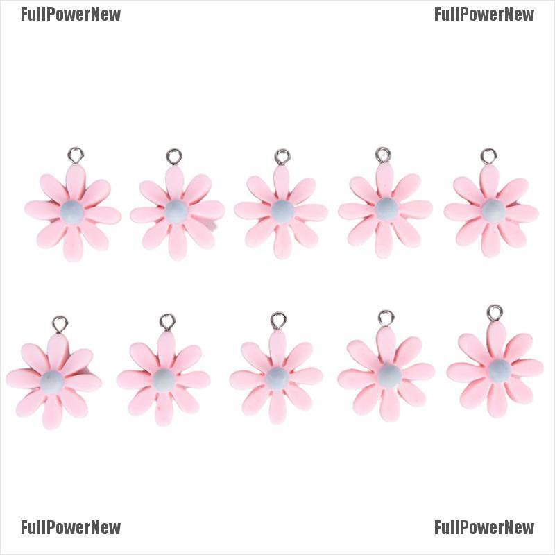 [FULLのJY] 10Pcs/Set Resin Little Daisy Sun Flower Charms Pendant Jewelry Making DIY Craft