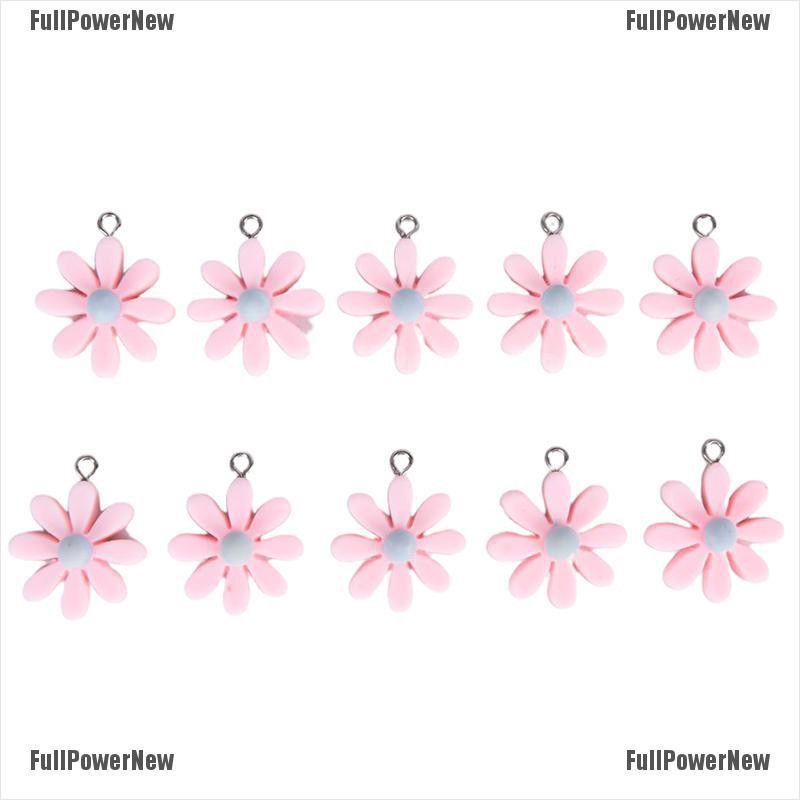 [FULLのJY] 10Pcs/Set Resin Little Daisy Sun Flower Charms Pendant Jewelry Making DIY Craft