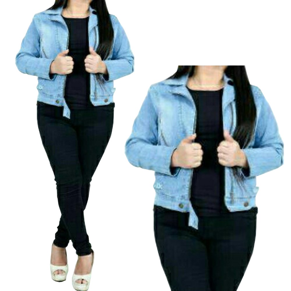 SB Collection Atasan Shaquila Jacket Jumbo Outer Jeans Wanita